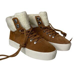 Marc Fisher Darlen Leather Platform Ankle Boots Size 8.5